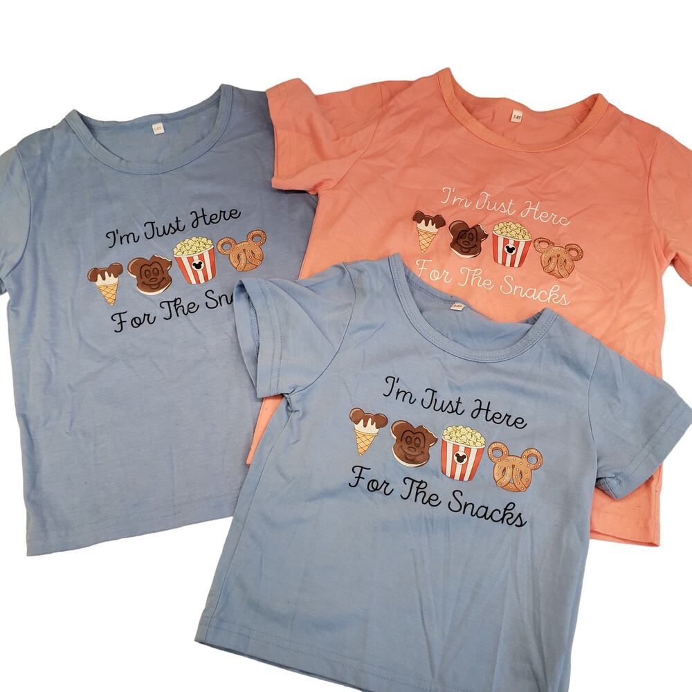 Disney Vacation TShirts I'm Here for The Snacks Shirts Childrens Disney Bundle - Picture 2 of 13
